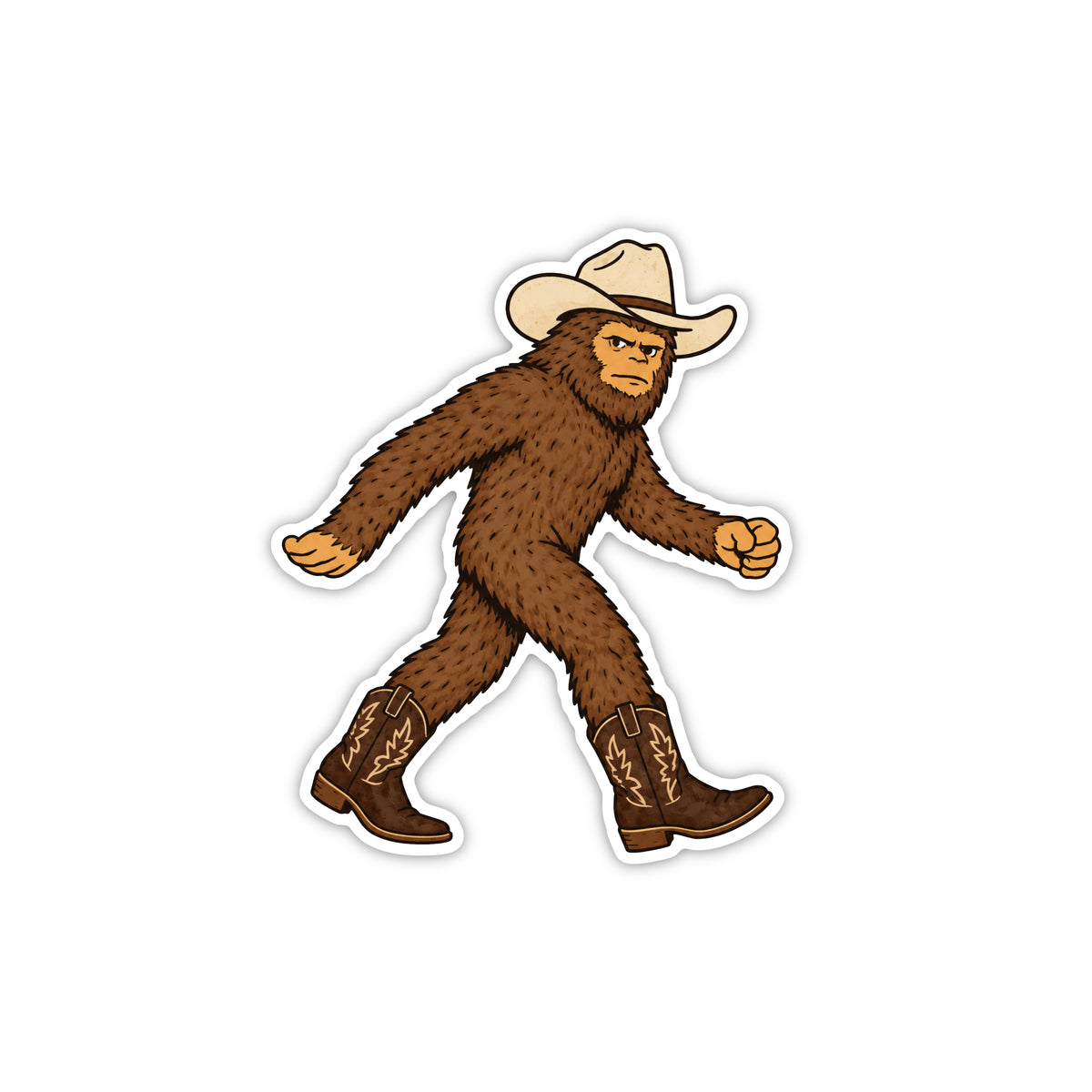Bigfoot Cowboy Sticker - Good Southerner