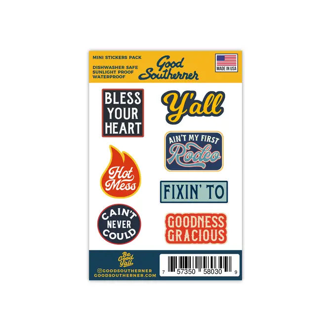 Yellow Mini Sticker Pack - Good Southerner